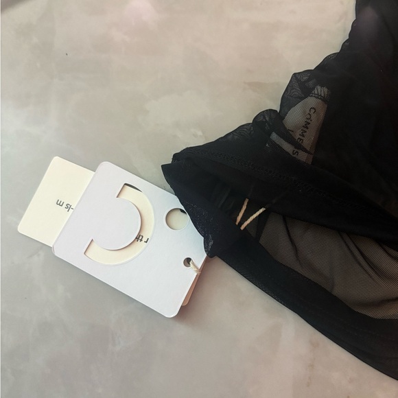 Black Sheer Ruched Camisole- chest is lined - Picture 4 of 4